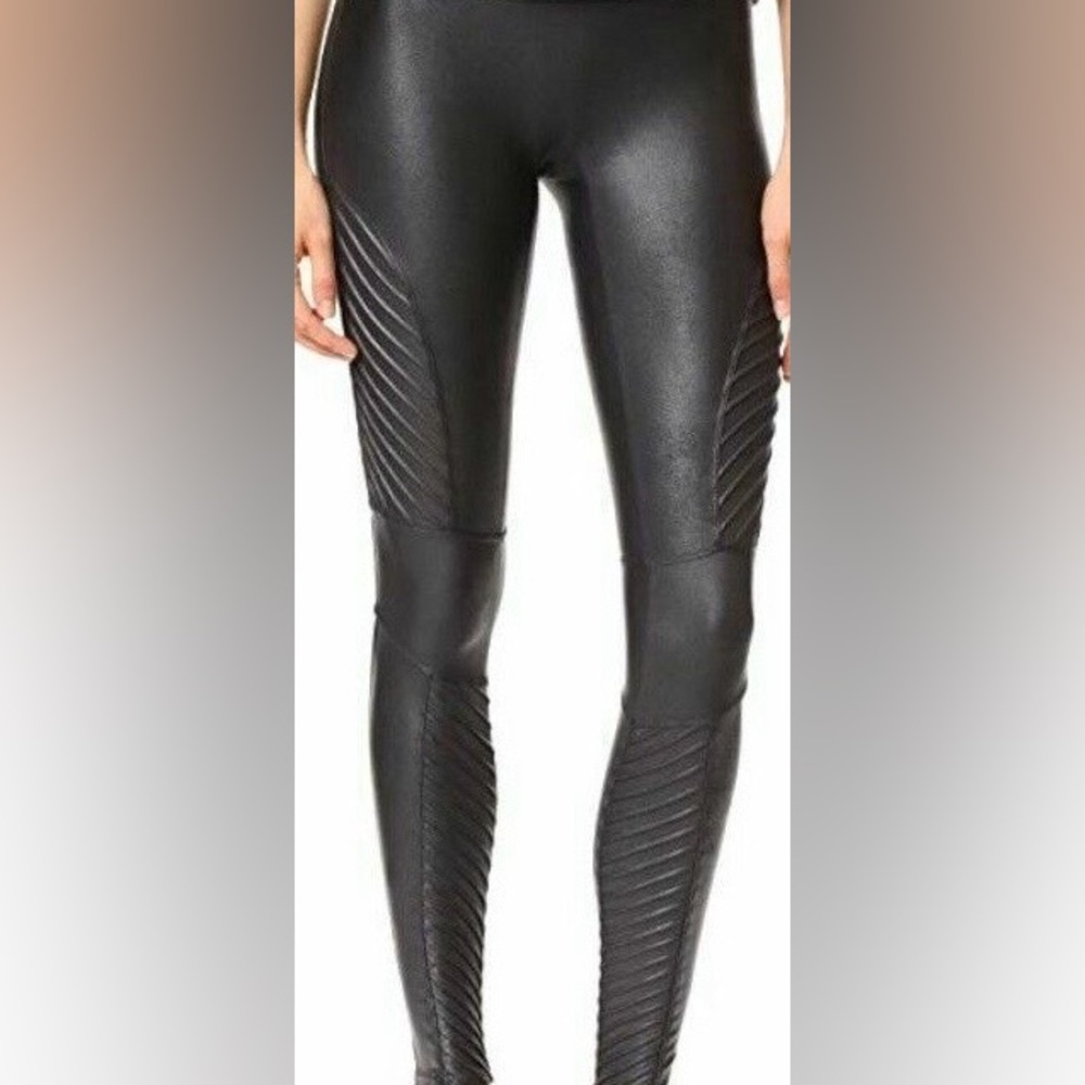 Spanx faux leather moto leggings
